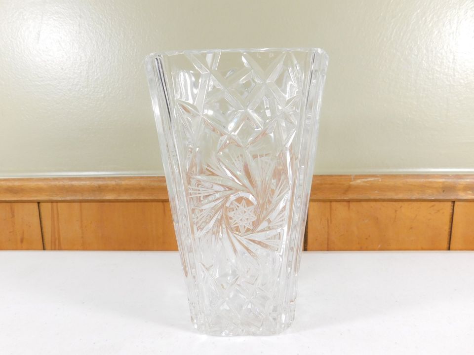 Star of David Cut Glass Crystal Vase