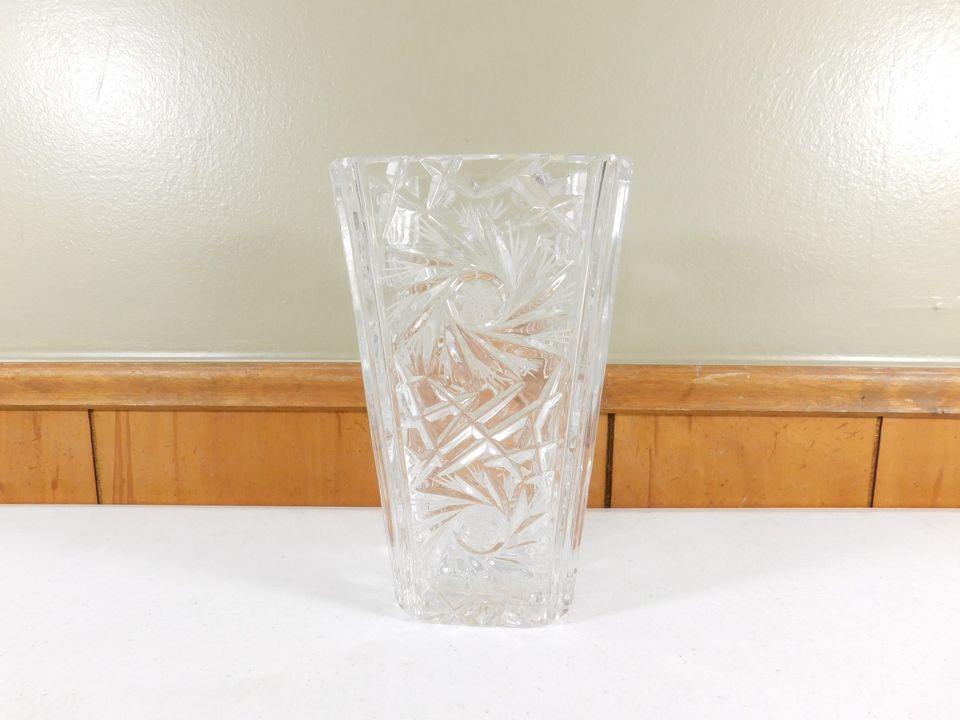 Star of David Cut Glass Crystal Vase