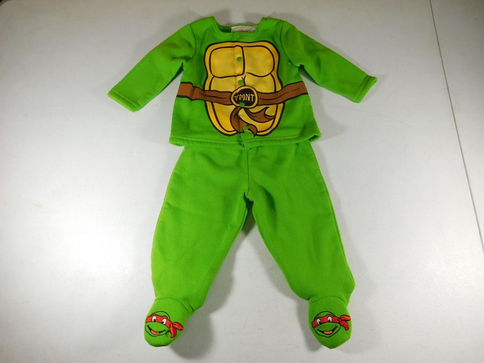 Ninja Turtles TMNT Green Kids Pajamas Size 0-3 Months