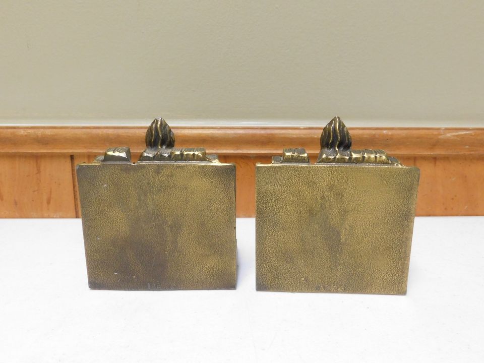 Set of 2 Metal Torch Bookends