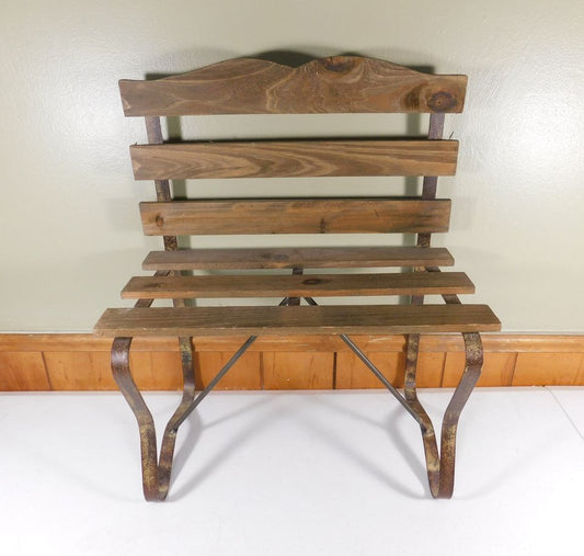 Vintage Metal and Wood Doll Chair