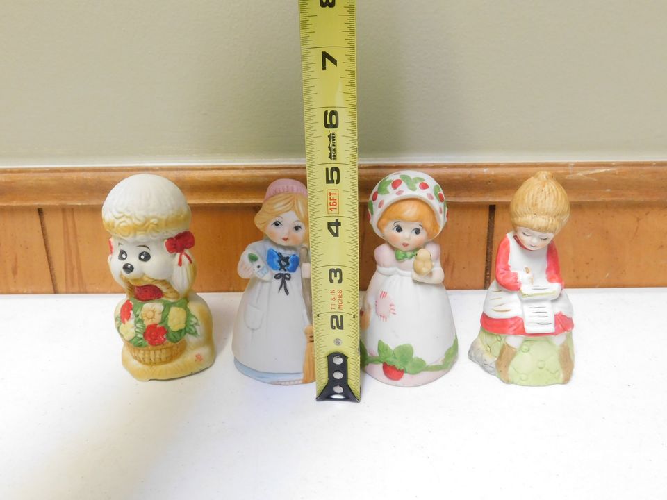 4 Vintage Jasco Bells Figurines