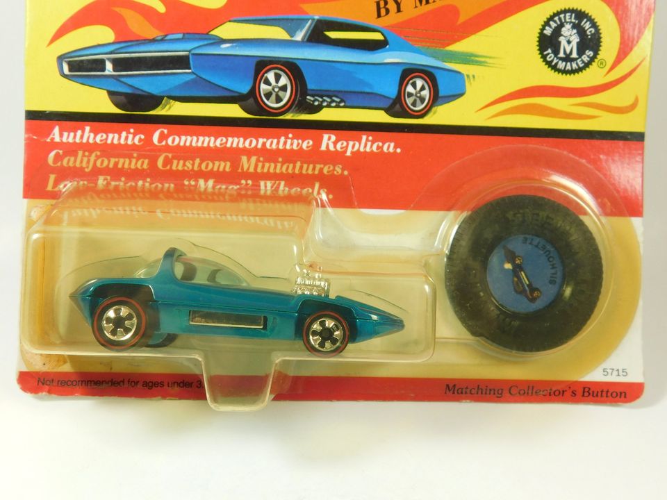 Hot Wheels 25th Anniversary Blue/Teal Silhouette with Collector's Button