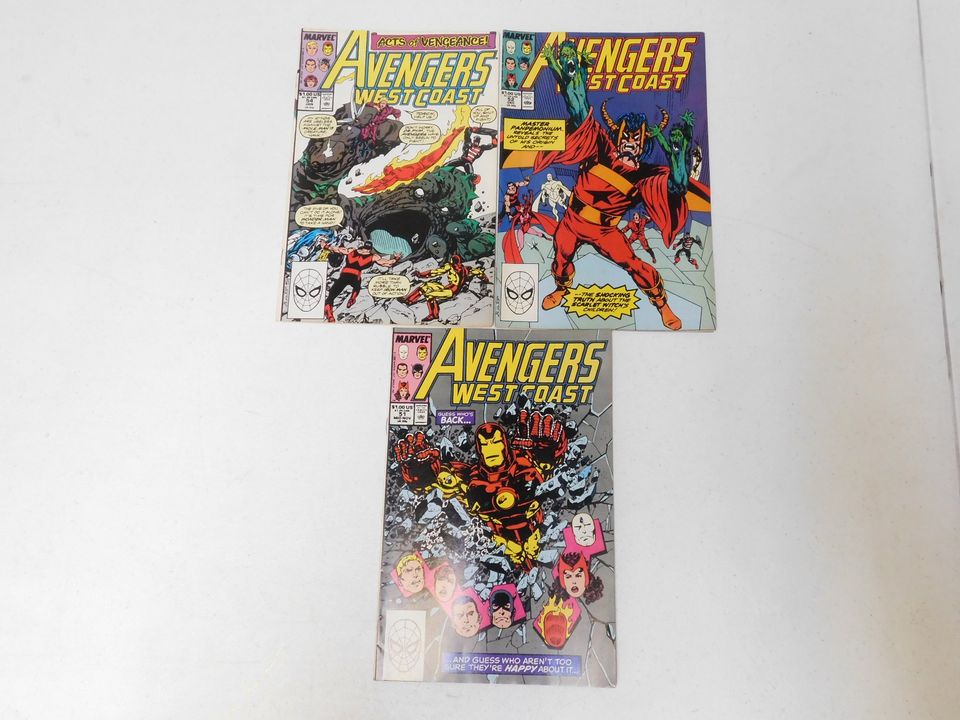 3 Avengers West Coast Marvel Comic Books