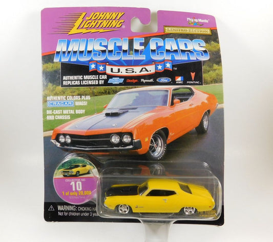 Johnny Lightning Muscle Cars Yellow 1970 Ford Torino Collector No. 10