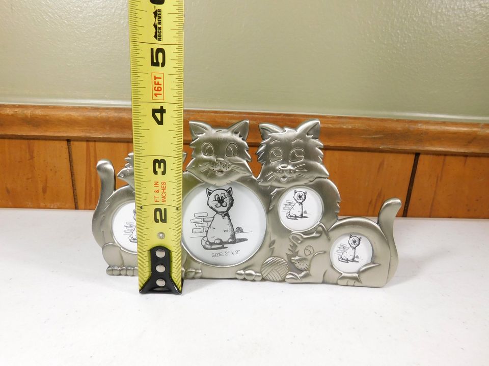 Pewter Cat Collage Picture Frame