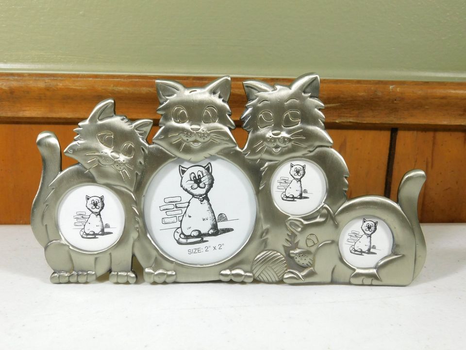 Pewter Cat Collage Picture Frame