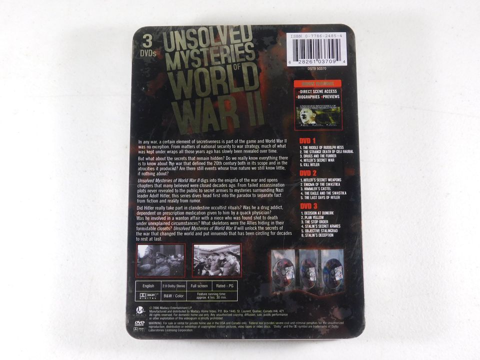 Unsolved Mysteries of World War II 3 DVD Set with Collector's Tin