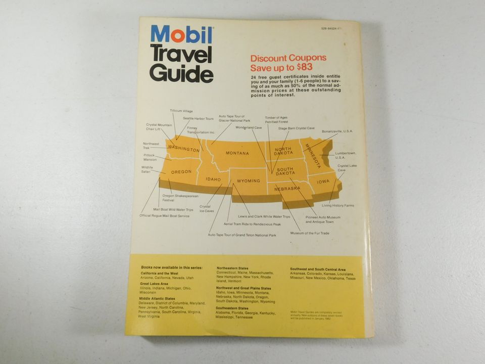 Vintage 1981 Mobil Travel Guide Northwest and Great Plains States Book