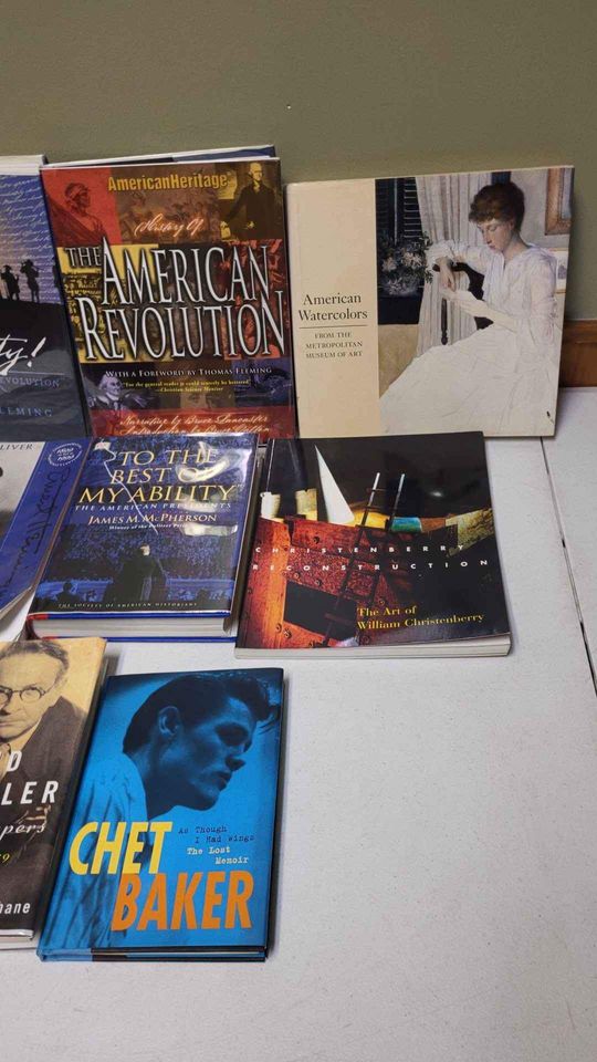 8 Books Liberty, American Revolution, Watercolors, Hemingway, Chet Baker