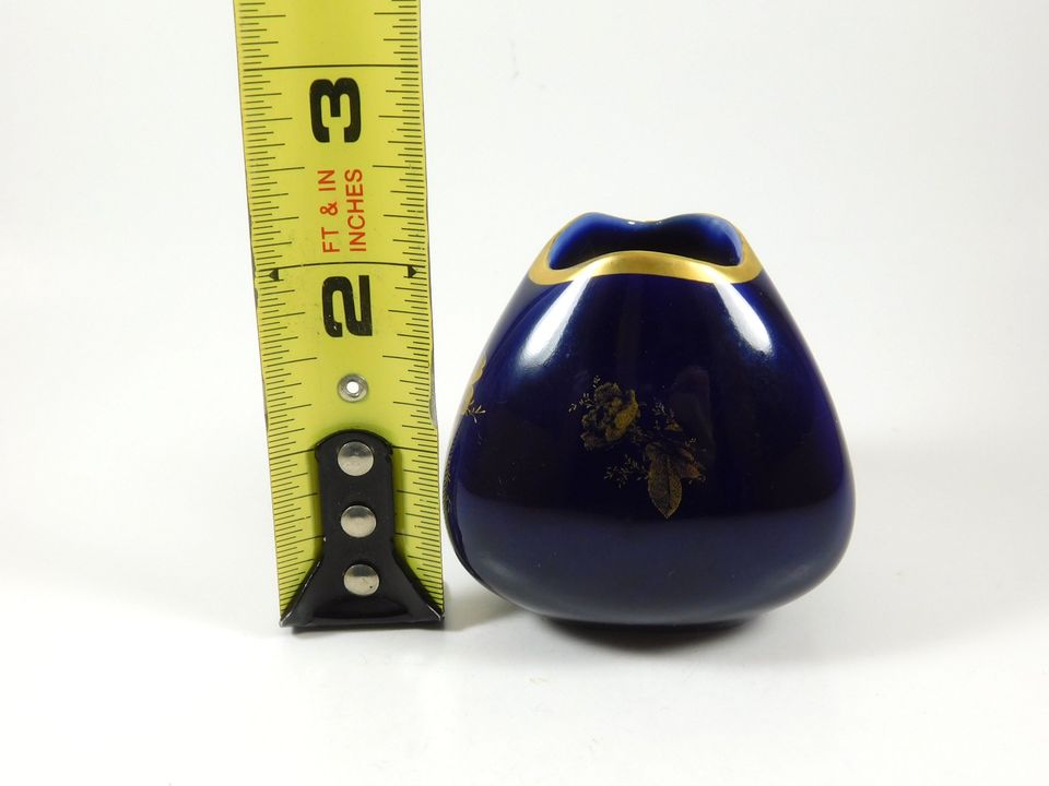 2 Vintage Miniature Vases Emmendigen KHM Bavaria Echt Kobalt Lindner Handarbeit Germany Echt Cobalt