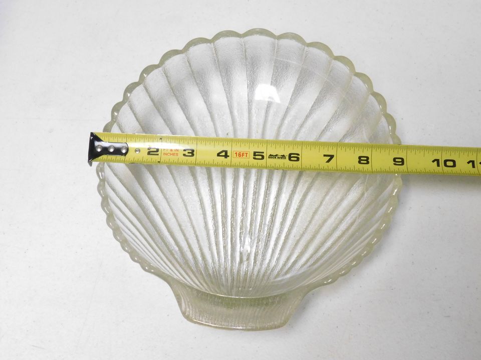 Vintage Clear Clam Shaped Footed Bowl