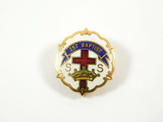 Vintage 1st Baptist SS Sunday School Lapel Pin