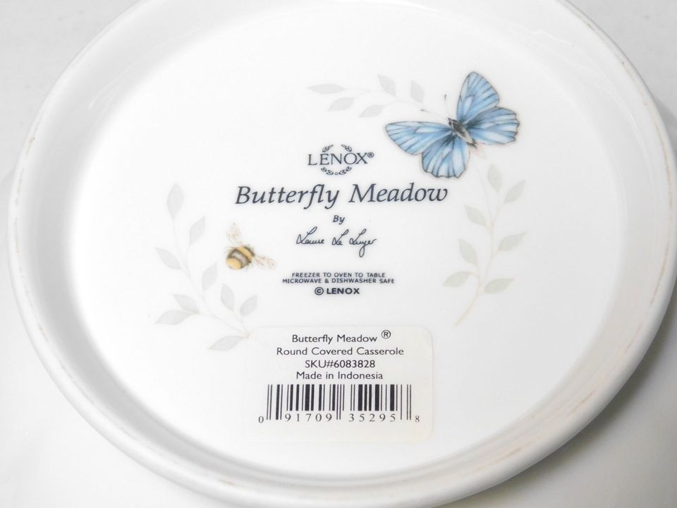 Lenox Butterfly Meadow Round Covered Casserole Bowl