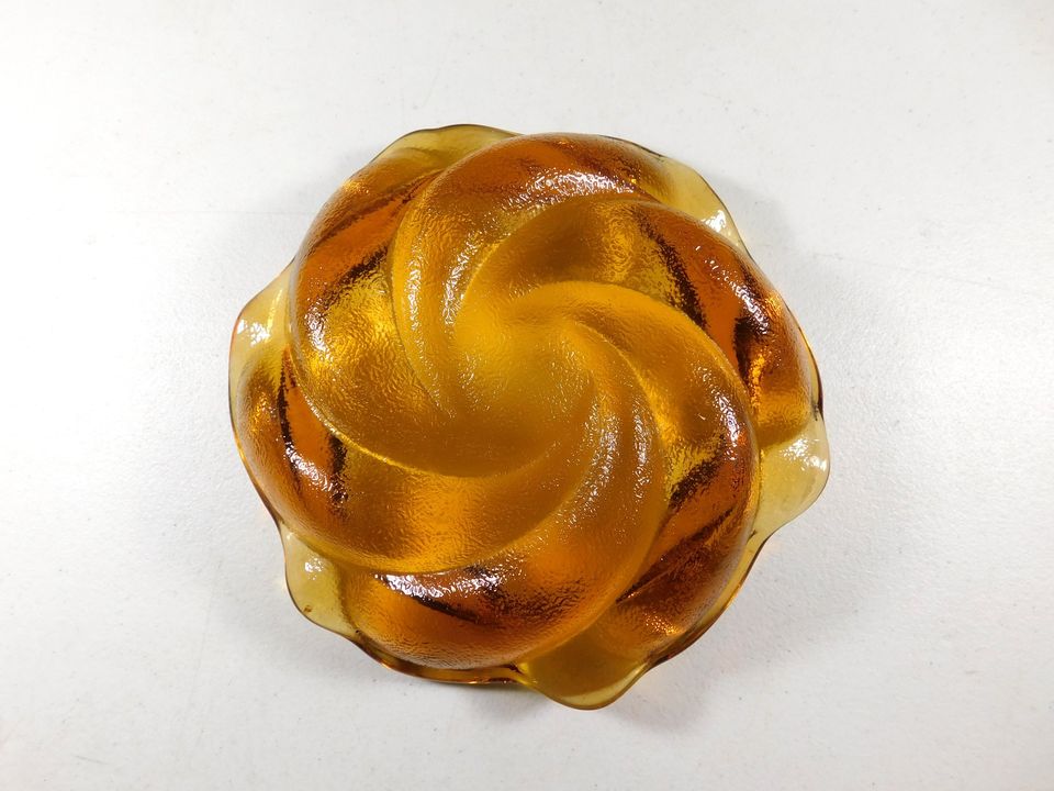 Vintage Amber Swirl Trinket Bowl