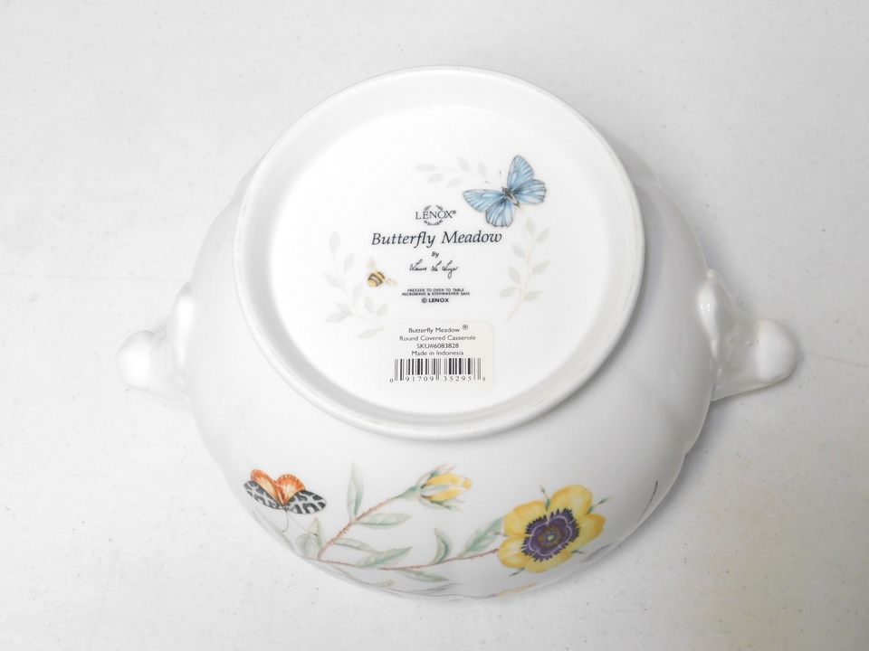 Lenox Butterfly Meadow Round Covered Casserole Bowl