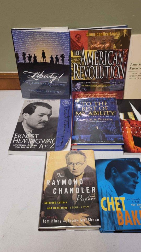 8 Books Liberty, American Revolution, Watercolors, Hemingway, Chet Baker