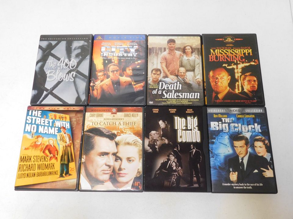 8 DVD Movies The 400 Blows, City of Industry, Death of a Salesman, Mississippi Burning, Big Clock