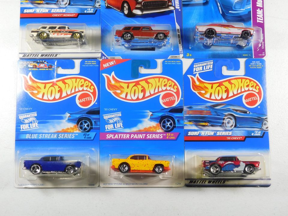 6 Hot Wheels Chevy Cars Nomad, '55 Chevy, Nova