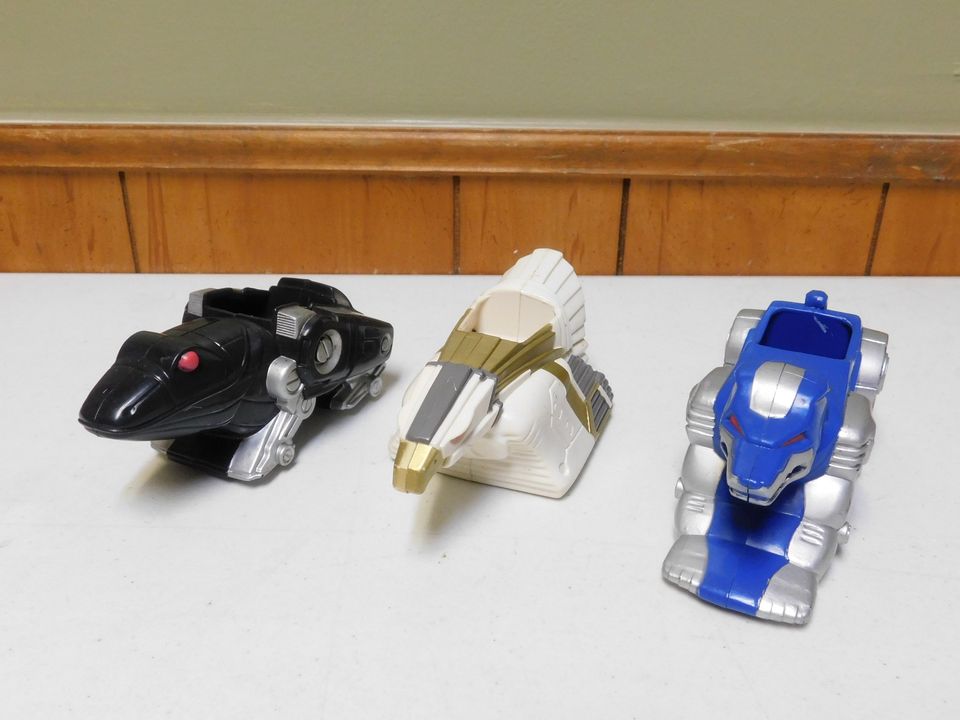 3 Vintage Power Ranger Toy Vehicles