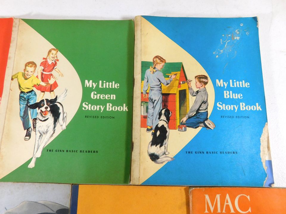 Lot of Vintage Kids Story Books Mac and Muff Let's Count We Work and Play