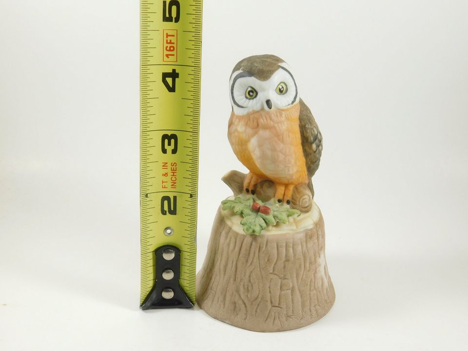 Vintage Enesco Owl on Stump Bell