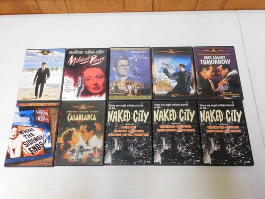 10 DVD Movies Naked City, Long Goodbye, Mildred Pierce, To Kill a Mockingbird