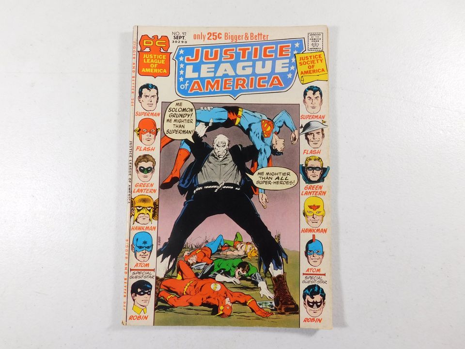 Vintage 1971 Justice League of America #92 DC Comic Book