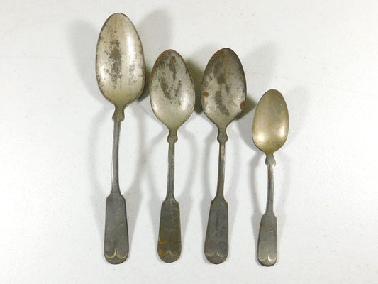 Set of Four Vintage Metal Spoons