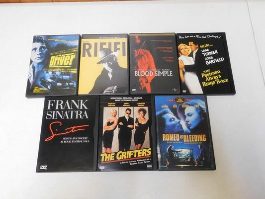 7 DVD Movies The Driver, Rififi, Blood Simple, The Postman Always Rings Twice, The Grifters