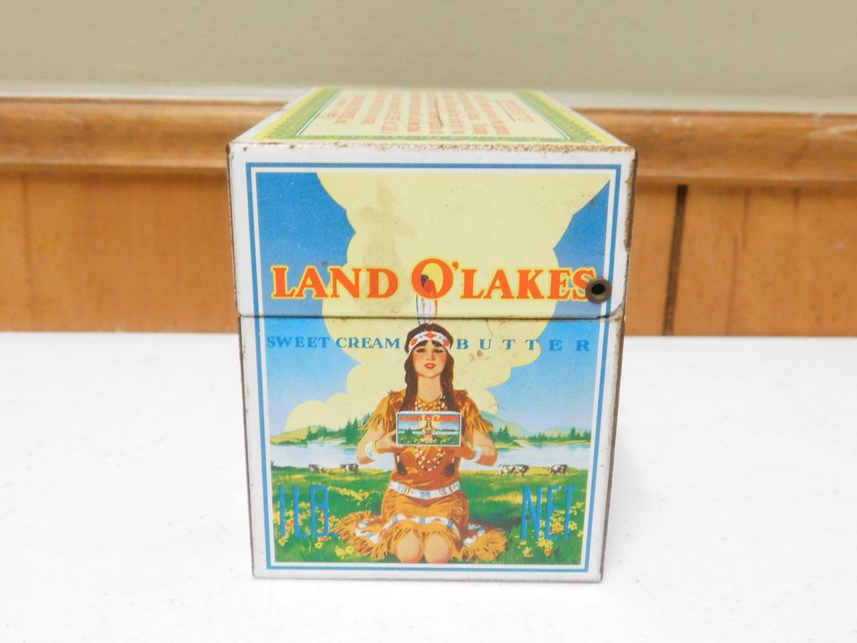 Vintage Land O'Lakes Sweet Cream Butter Metal Recepie Box