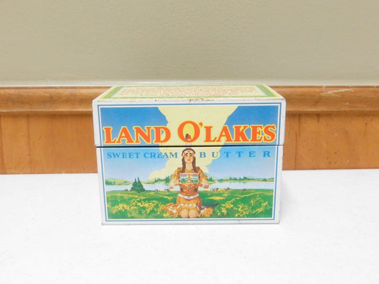 Vintage Land O'Lakes Sweet Cream Butter Metal Recepie Box