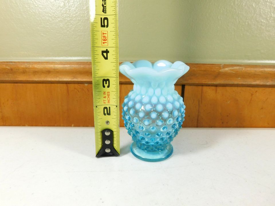 Vintage Blue Hobnail Vase