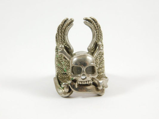 Vintage 1986 G&S Metal Skull and Crossbones Ring