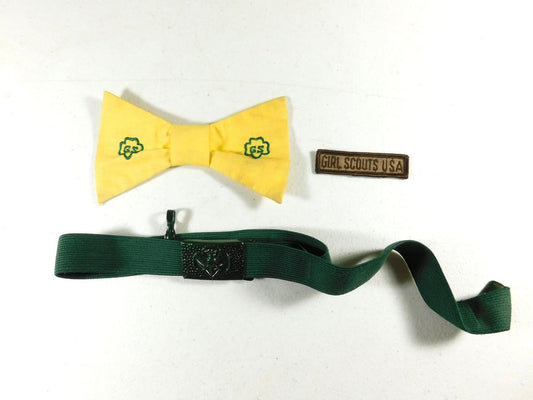 Vintage Girl Scouts Bow Tie and Belt