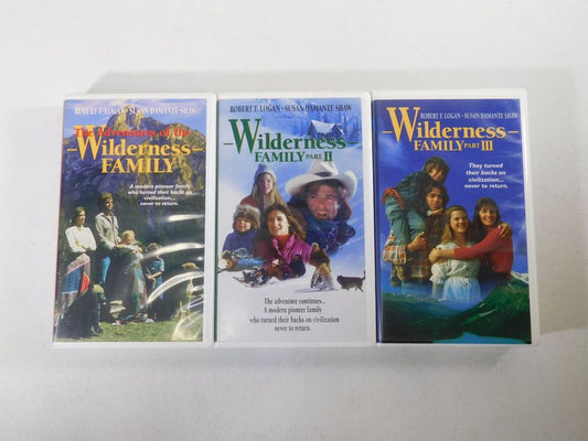 The Adventures of the Wilderness Family Parts I, II, and III VHS Tapes