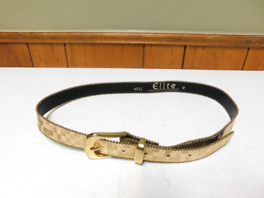 Vintage Elite 4011 M Gold Tone Fashion Belt