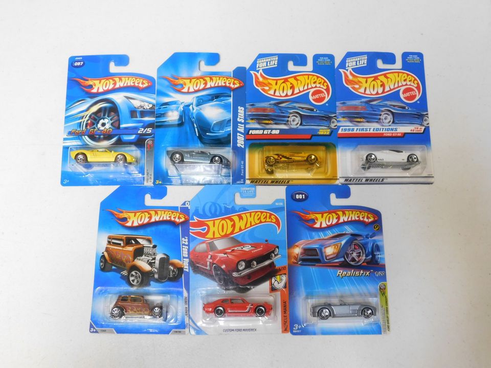 7 Ford Hot Wheels Cars GT-40, GT-90, Shelby Cobra Concept