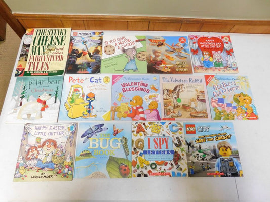 14 Kids Paperback Books LEGO, Bug Book, Little Critter, Pete the Cat