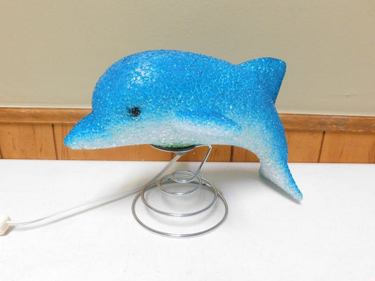 Vintage Blue Dolphin Glow Lamp