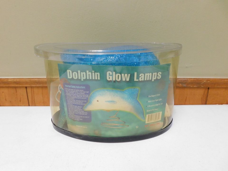 Vintage Blue Dolphin Glow Lamp