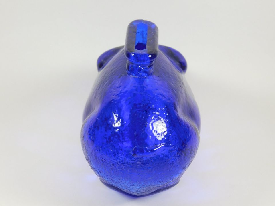 Vintage Blue Glass Piggy Bank