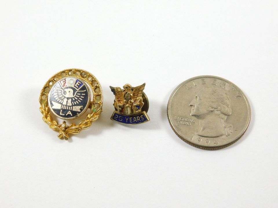 Vintage FOE Lapel Pins LA 25 Years