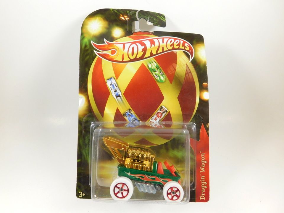 2 Hot Wheels Draggin' Wagon Cars Christmas Happy Holidays