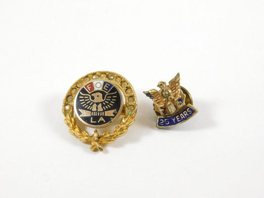 Vintage FOE Lapel Pins LA 25 Years