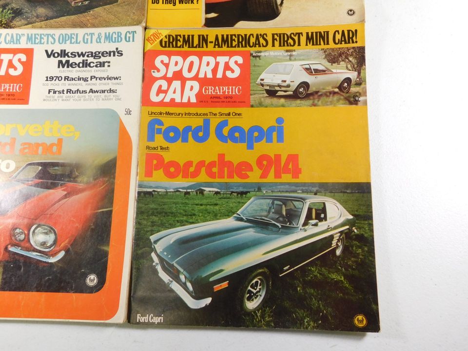 4 Vintage Sports Car Graphic Magazines 1968/1970