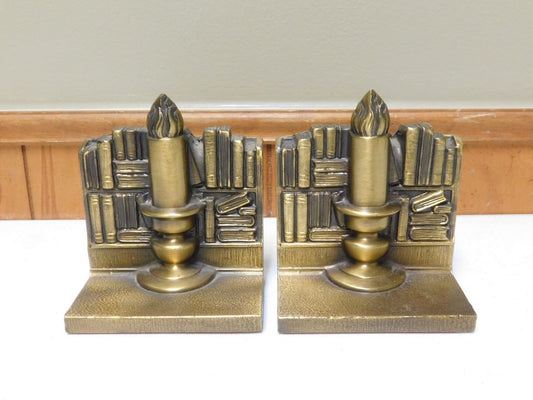 Set of 2 Metal Torch Bookends