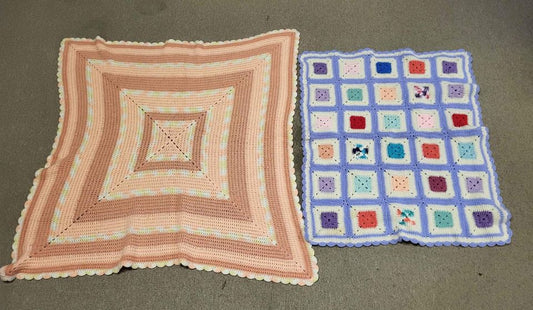 2 Vintage Afghan Throw Blankets