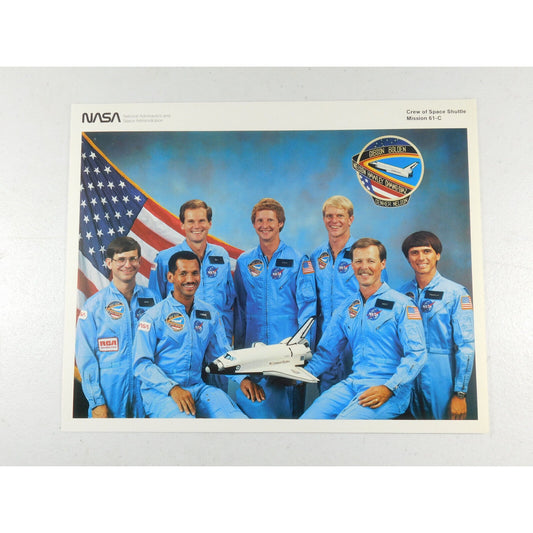 Vintage NASA Photo Print "Crew of Space Shuttle Mission 61-C" 8 x 10 Picture