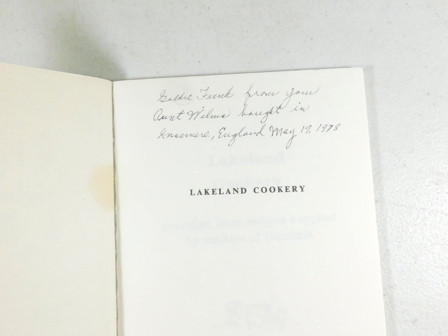 Vintage 1977 Lakeland Cookery Recipe Book Collected by Cumbria
